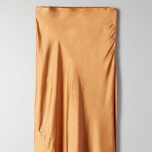 Aritzia Wilfred Only Slip Midi Skirt (Molten Camel) Size 4 Small